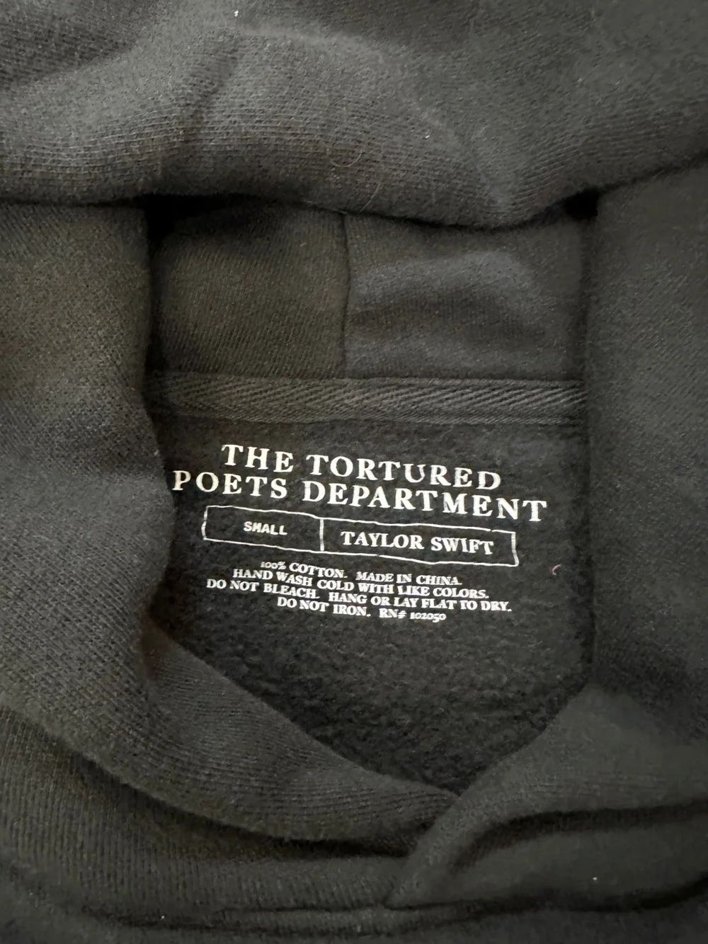 Taylor Swift TTPD Black Embossed Hoodie and Sweatpants Set Black Size Small - Picture 11 of 13
